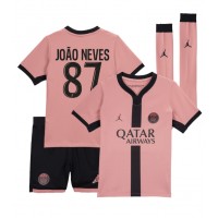 Paris Saint-Germain Joao Neves #87 Fotballklær Tredjedraktsett Barn 2024-25 Kortermet (+ korte bukser)